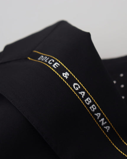 Dolce & Gabbana Black Wool Stretch Slim Fit Jacket Blazer