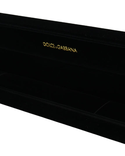 Dolce & Gabbana Black Velvet Logo Plaque Storage Bracelet Jewelry Box
