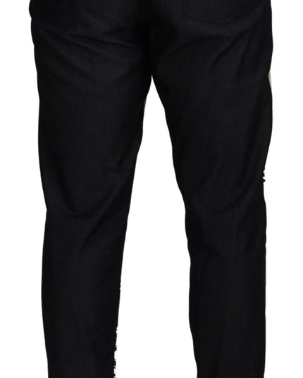 Dolce & Gabbana Black Silk Bandana Print Pants