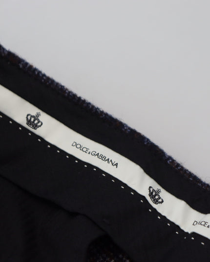 Dolce & Gabbana Gray Checkered Mid Waist Men Pants