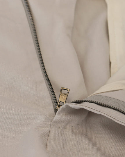 Dolce & Gabbana Off White Silk Mid Waist Chino Pants