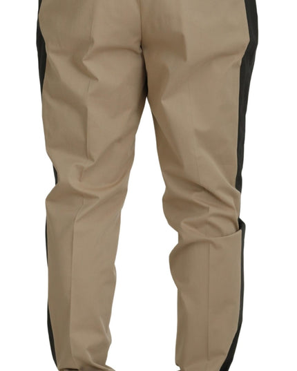 Dolce & Gabbana Brown Black Cotton Chino Men Pants