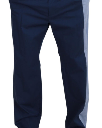 Dolce & Gabbana Blue Cotton Straight Fit Pants