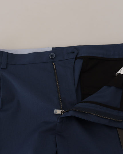 Dolce & Gabbana Blue Cotton Straight Fit Pants