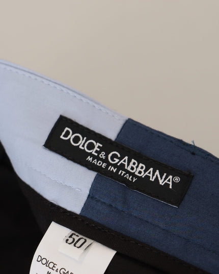Dolce & Gabbana Blue Cotton Straight Fit Pants