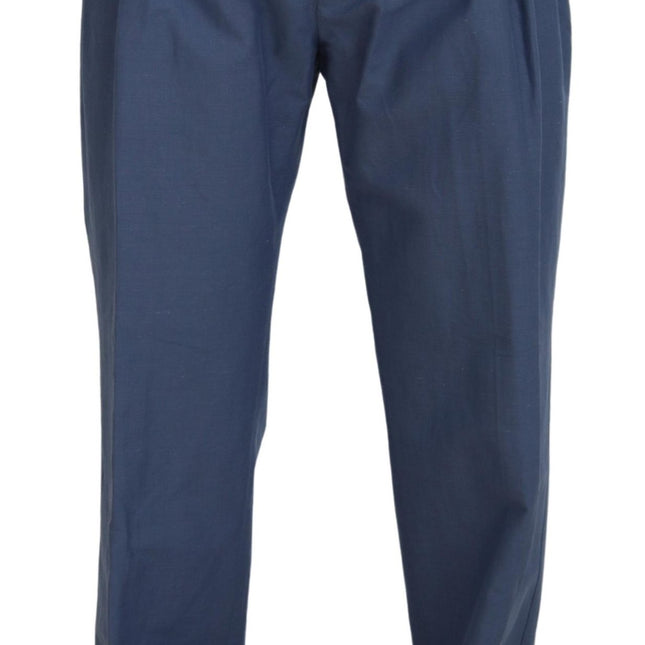 Dolce & Gabbana Blue Linen Chino Men Formal Pants