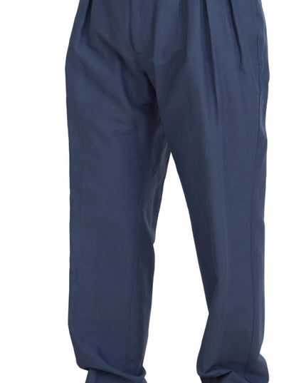Dolce & Gabbana Blue Linen Chino Men Formal Pants