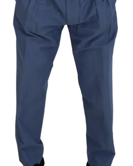 Dolce & Gabbana Blue Linen Chino Men Formal Pants