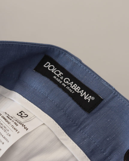 Dolce & Gabbana Blue Linen Chino Men Formal Pants