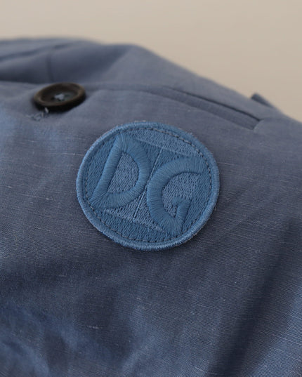 Dolce & Gabbana Blue Linen Chino Men Formal Pants