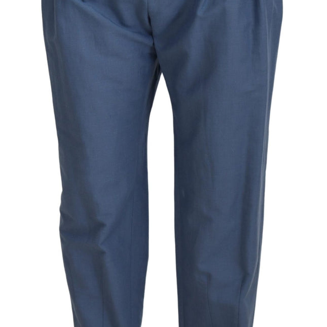 Dolce & Gabbana Blue Linen Chino Formal Pants