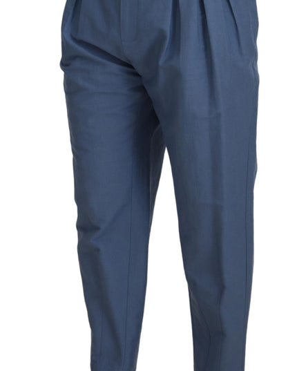 Dolce & Gabbana Blue Linen Chino Formal Pants