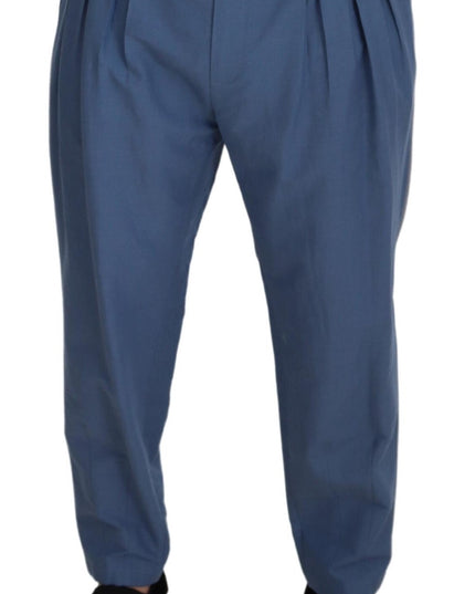 Dolce & Gabbana Blue Linen Chino Formal Pants