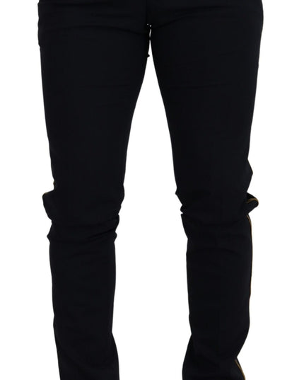 Dolce & Gabbana Black Wool Slim Formal Pants