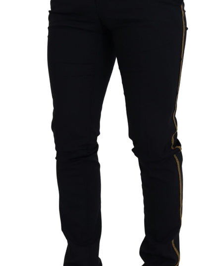Dolce & Gabbana Black Wool Slim Formal Pants
