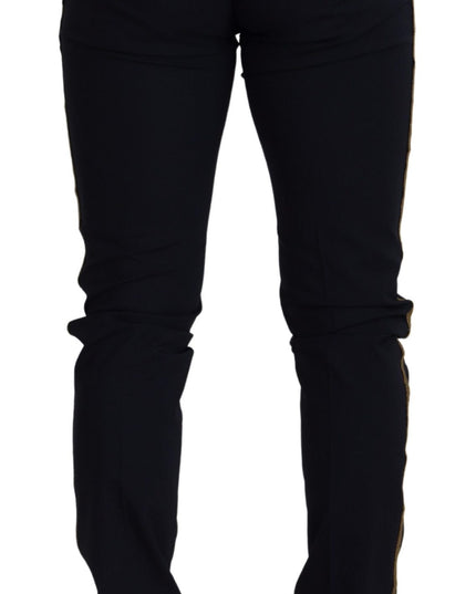 Dolce & Gabbana Black Wool Slim Formal Pants