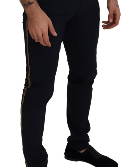Dolce & Gabbana Black Wool Slim Formal Pants