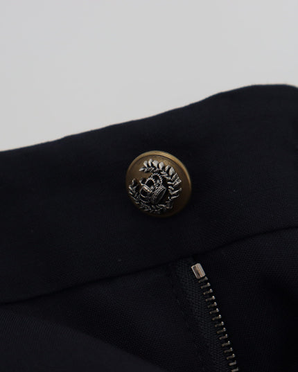 Dolce & Gabbana Black Wool Slim Formal Pants