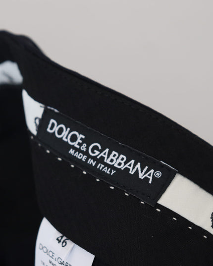 Dolce & Gabbana Black Wool Slim Formal Pants