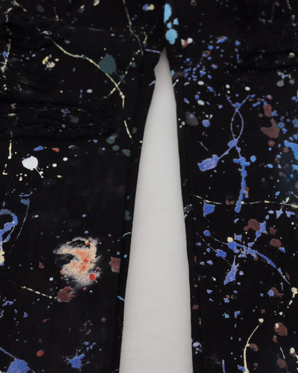 Dolce & Gabbana Black Cotton Color Splash Print Denim Jeans