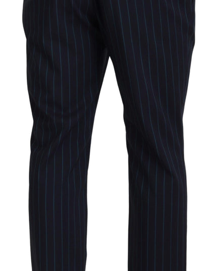 Dolce & Gabbana Blue Striped Men Formal Pants