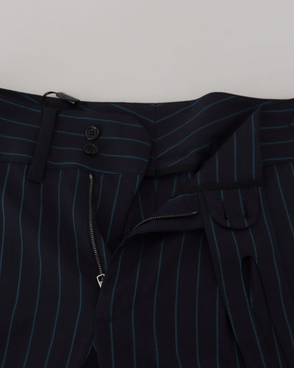 Dolce & Gabbana Blue Striped Men Formal Pants