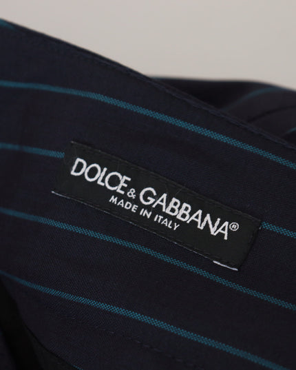 Dolce & Gabbana Blue Striped Men Formal Pants