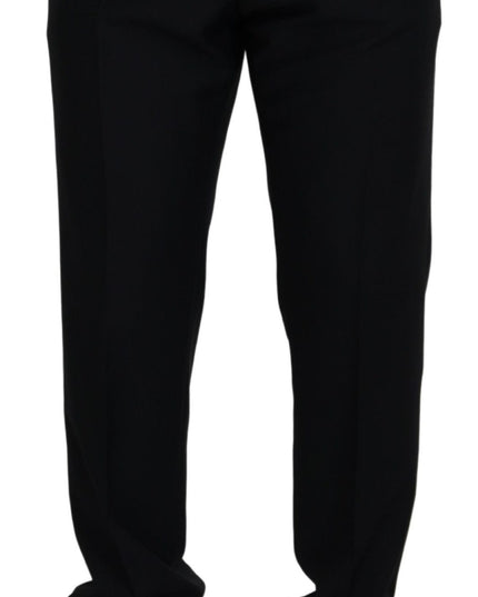 Dolce & Gabbana Black Wool Chino Formal Pants