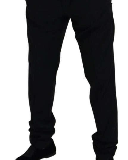 Dolce & Gabbana Black Wool Chino Formal Pants