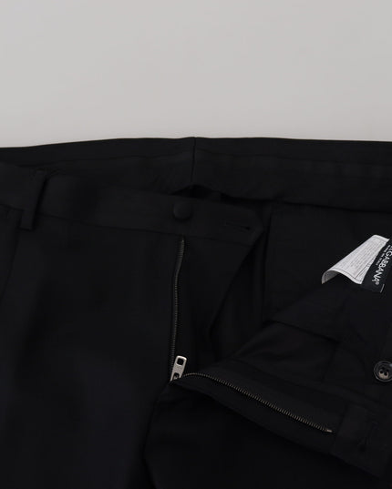 Dolce & Gabbana Black Wool Chino Formal Pants