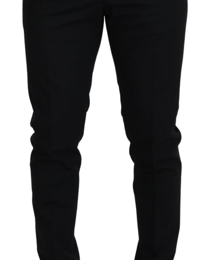 Dolce & Gabbana Black Polyester Chino Formal Pants