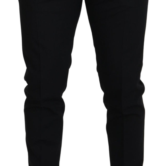 Dolce & Gabbana Black Polyester Chino Formal Pants