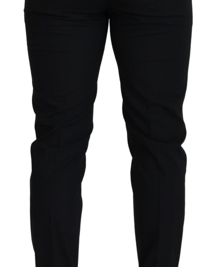 Dolce & Gabbana Black Polyester Chino Formal Pants