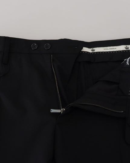 Dolce & Gabbana Black Polyester Chino Formal Pants