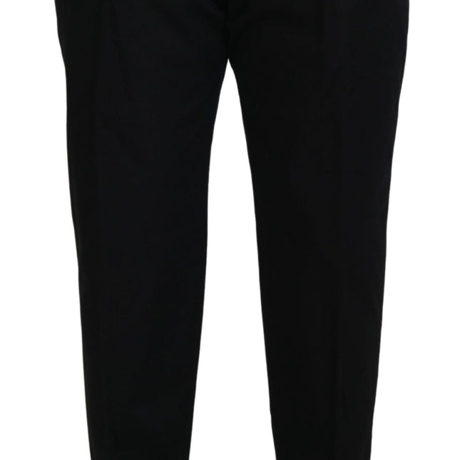 Dolce & Gabbana Black Cotton Chino Formal Pants
