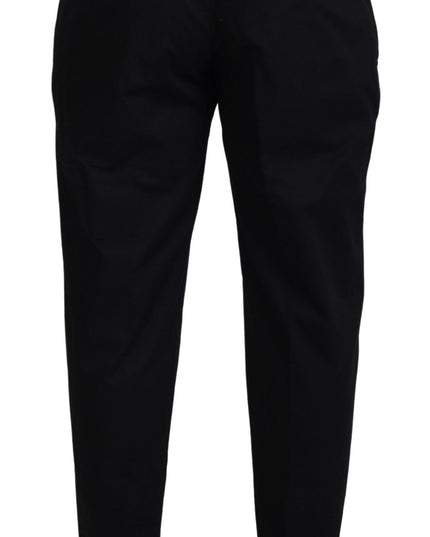 Dolce & Gabbana Black Cotton Chino Formal Pants
