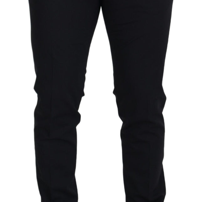 Dolce & Gabbana Black Wool Chino Formal Pants