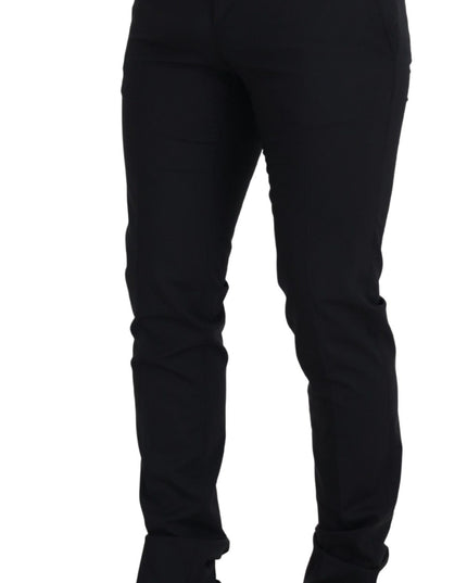 Dolce & Gabbana Black Wool Chino Formal Pants