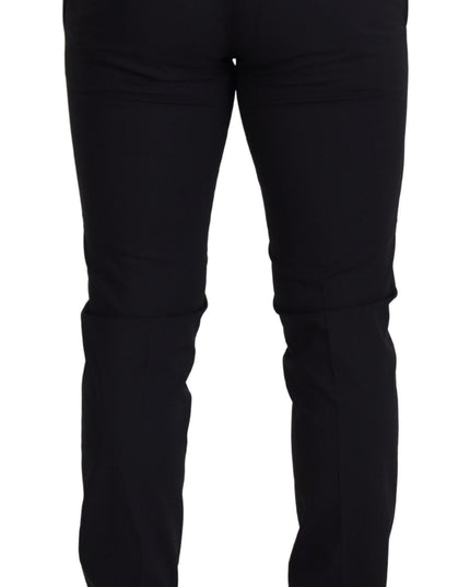 Dolce & Gabbana Black Wool Chino Formal Pants
