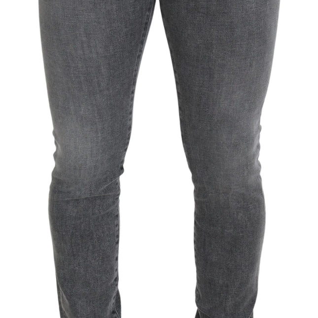 Dolce & Gabbana Grey Washed Cotton Skinny Denim Jeans
