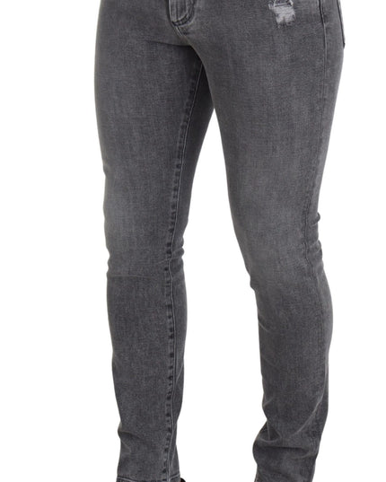 Dolce & Gabbana Grey Washed Cotton Skinny Denim Jeans