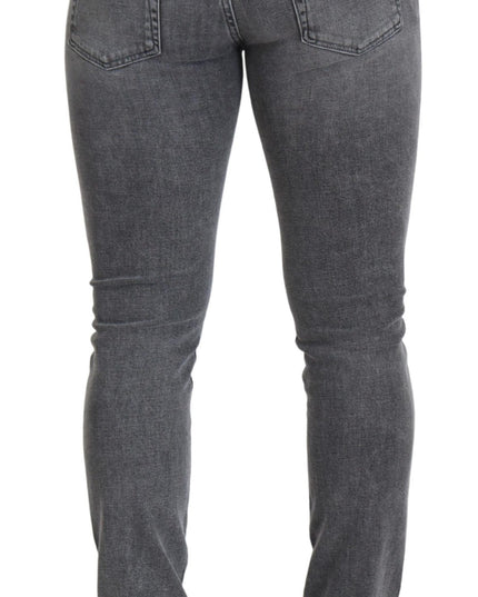 Dolce & Gabbana Grey Washed Cotton Skinny Denim Jeans