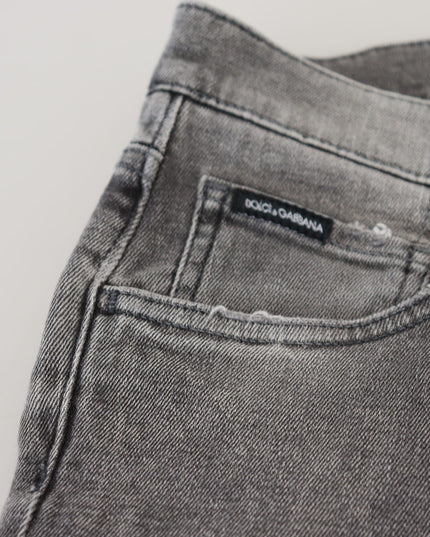 Dolce & Gabbana Grey Washed Cotton Skinny Denim Jeans