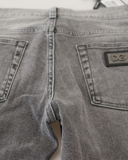Dolce & Gabbana Grey Washed Cotton Skinny Denim Jeans