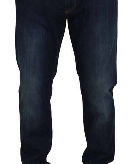 Dolce & Gabbana Blue Cotton Straight Fit Casual Denim Jeans