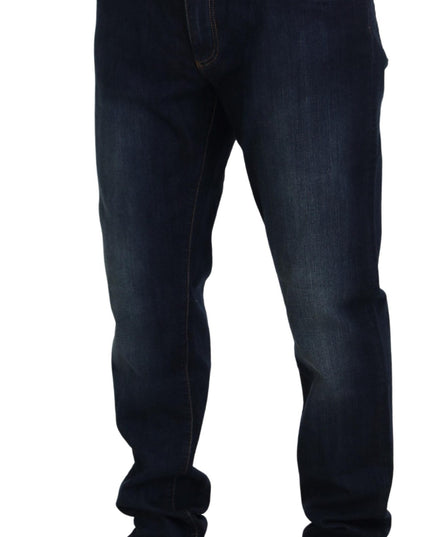 Dolce & Gabbana Blue Cotton Straight Fit Casual Denim Jeans