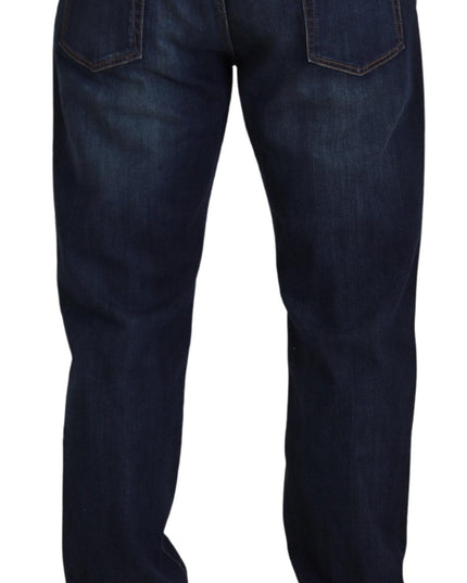 Dolce & Gabbana Blue Cotton Straight Fit Casual Denim Jeans