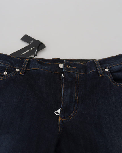 Dolce & Gabbana Blue Cotton Straight Fit Casual Denim Jeans