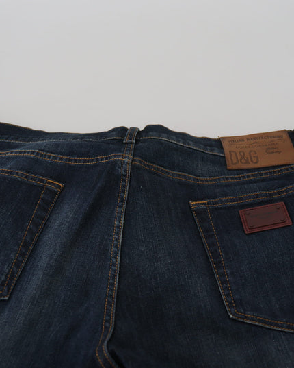Dolce & Gabbana Blue Cotton Straight Fit Casual Denim Jeans