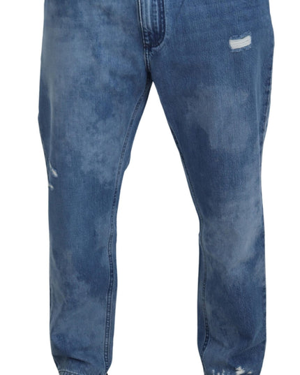 Dolce & Gabbana Blue Washed Cotton Casual Denim Jeans
